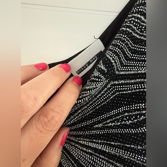 Noisy May Black Glitter Slip Dress, size medium. - Picture 6 of 8